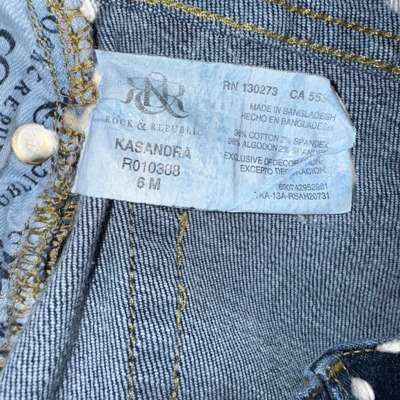 Rock & Republic Womens “Kasandra” Size 6 M Bootcut Dark Wash Low Rise Denim Jean - Picture 10 of 15